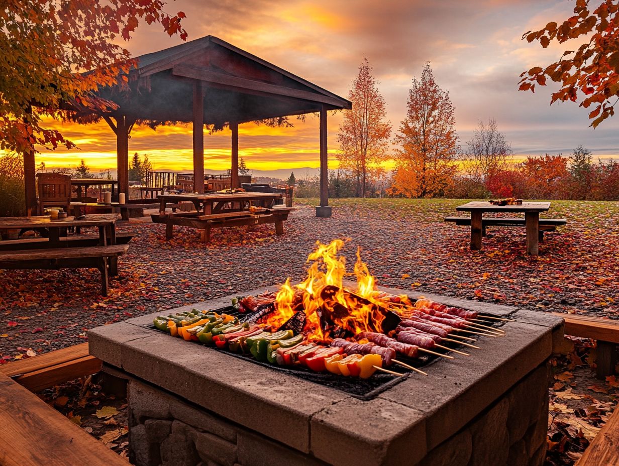 Delicious outdoor cooking over a fire pit