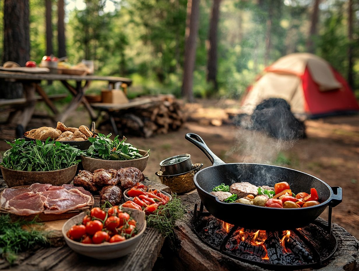 Camping recipes prepared with five ingredients