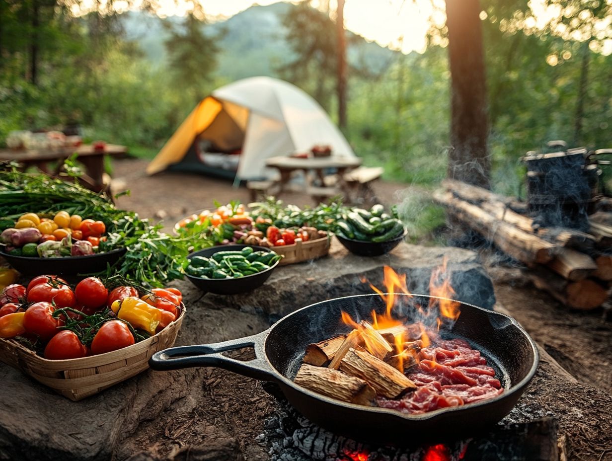 Visual representation of key takeaways from camping recipes.