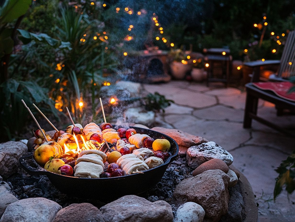 Fire pit dessert preparation