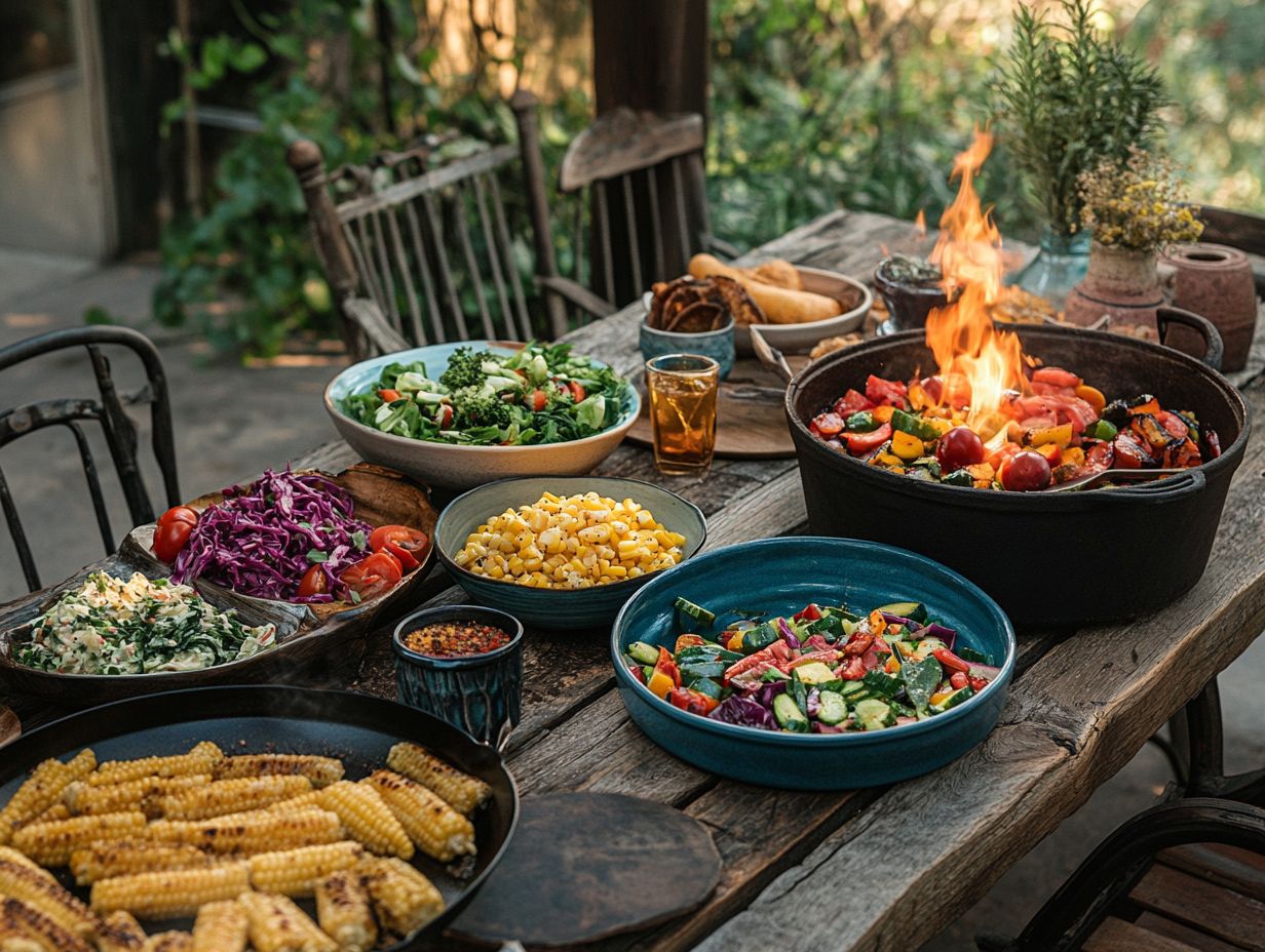 Grilled Sweet Potato Fries served at a fire pit meal.