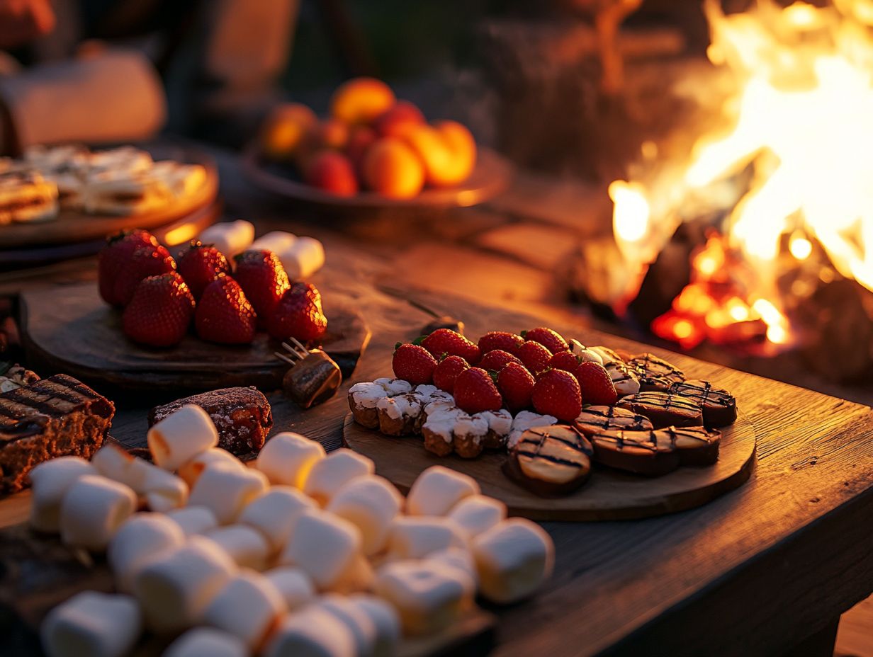 Delicious Campfire Cinnamon Rolls cooking over an open flame.