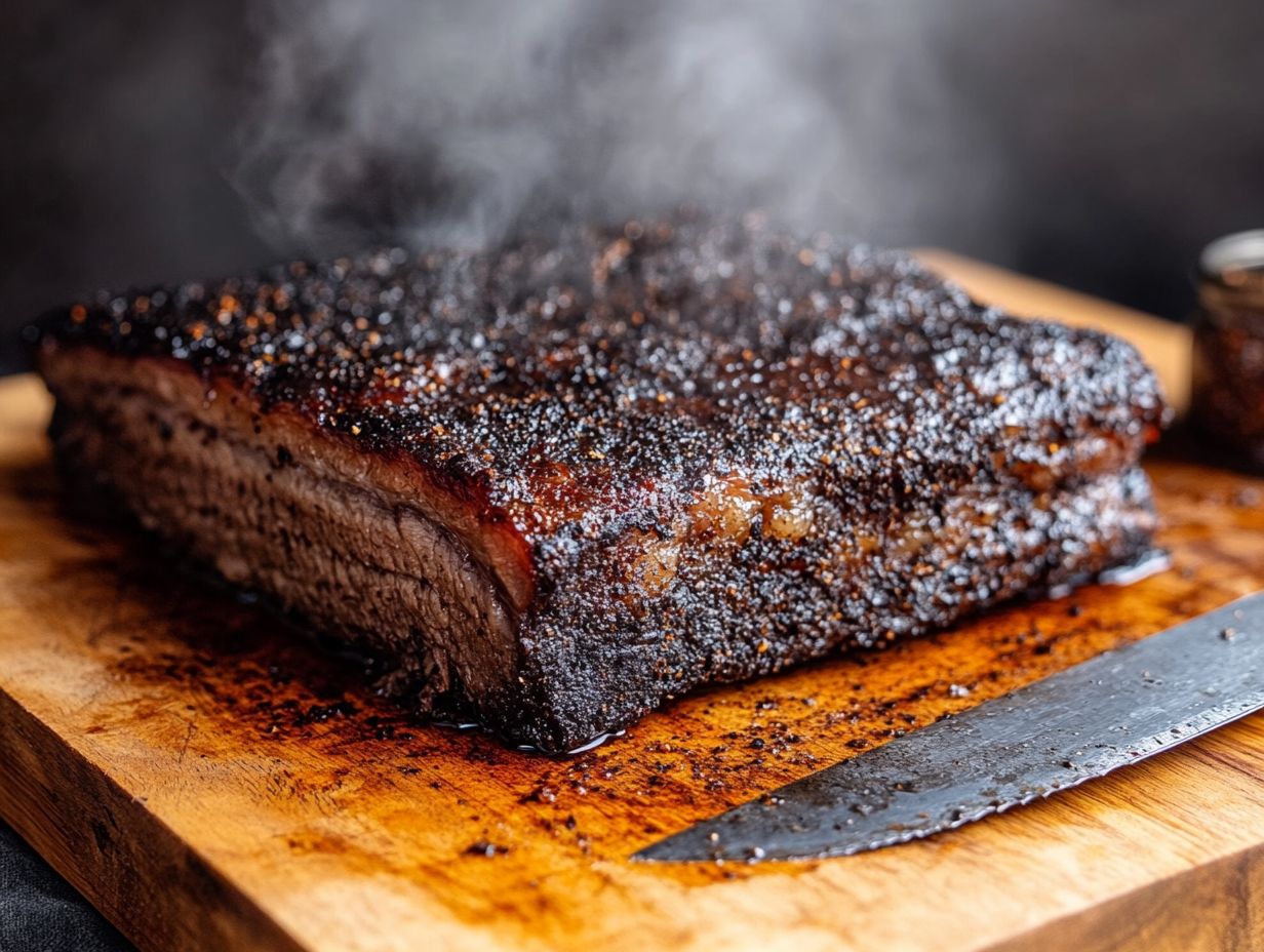 A delicious smoked brisket highlighting the importance of temperature control