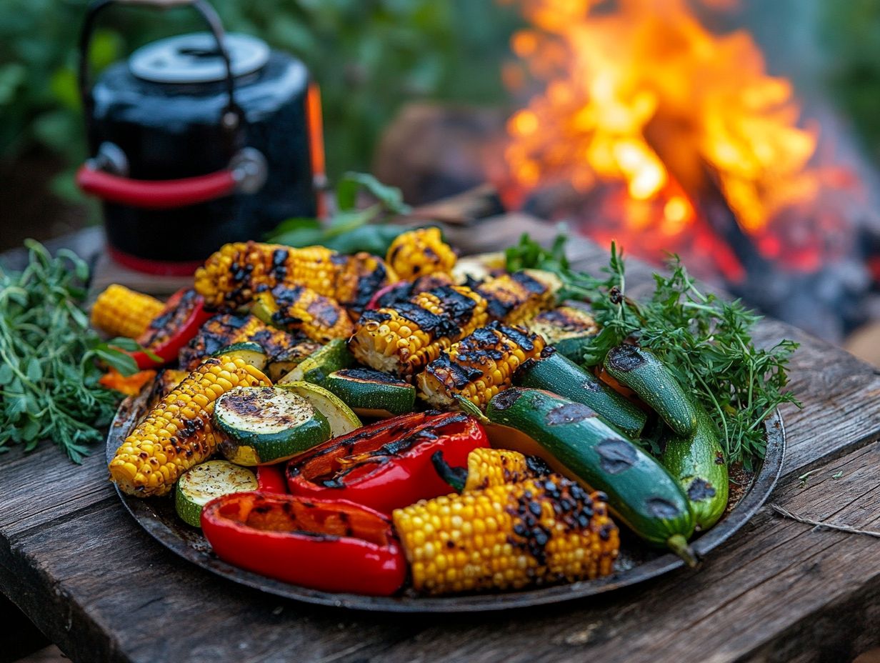 Delicious grilled zucchini and squash skewers topped with pesto