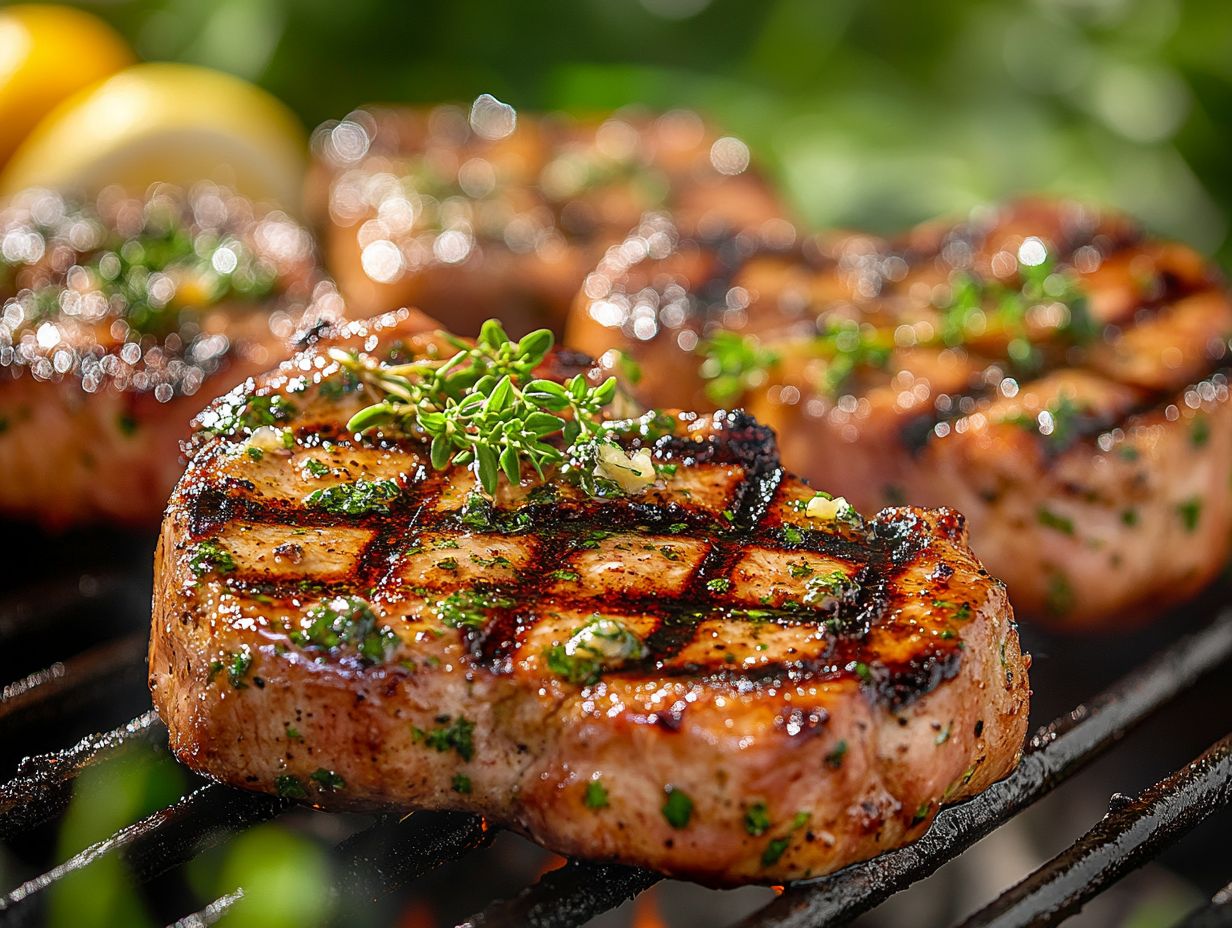 Image showing essential grilling techniques for perfectly cooked pork chops.