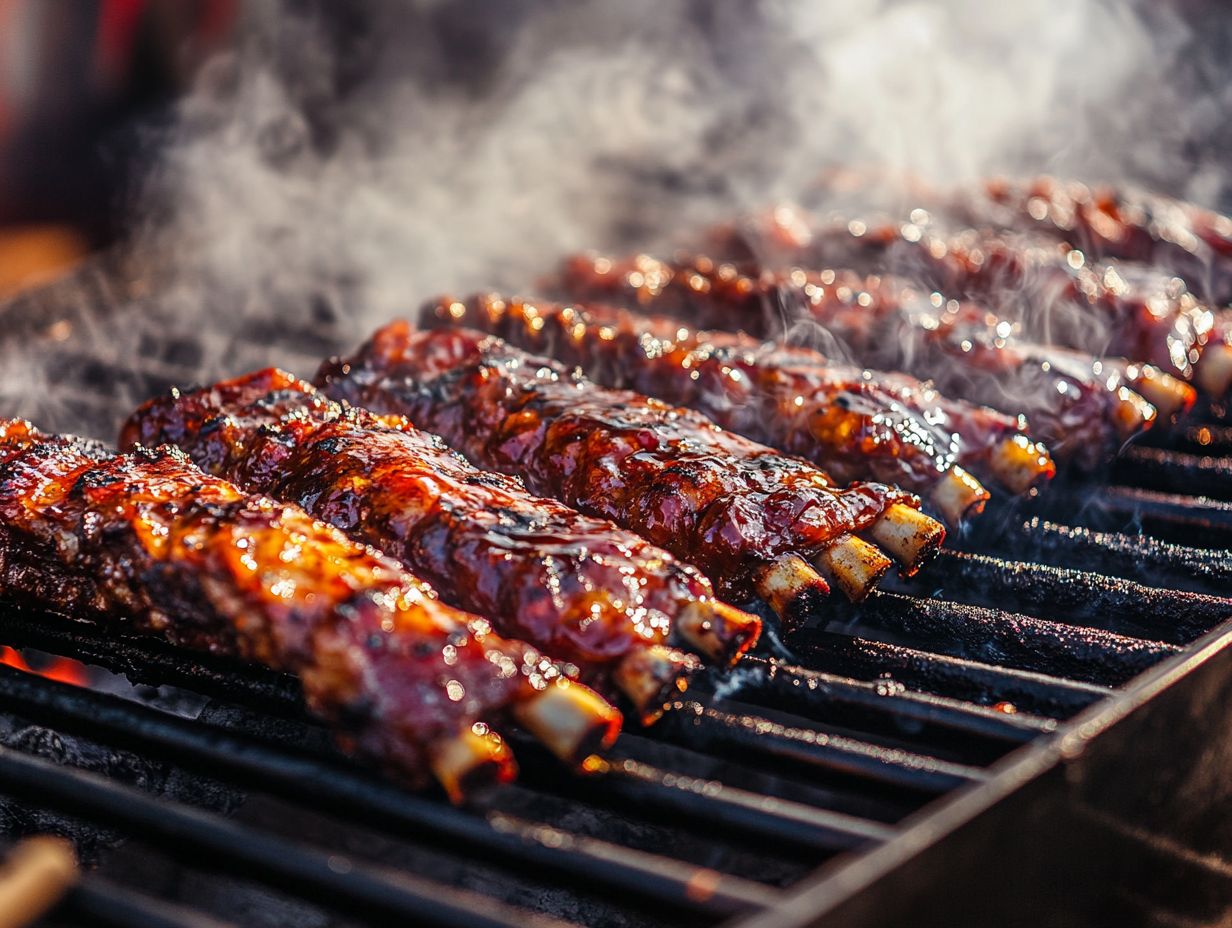 Illustration showing common mistakes to avoid while grilling various types of ribs