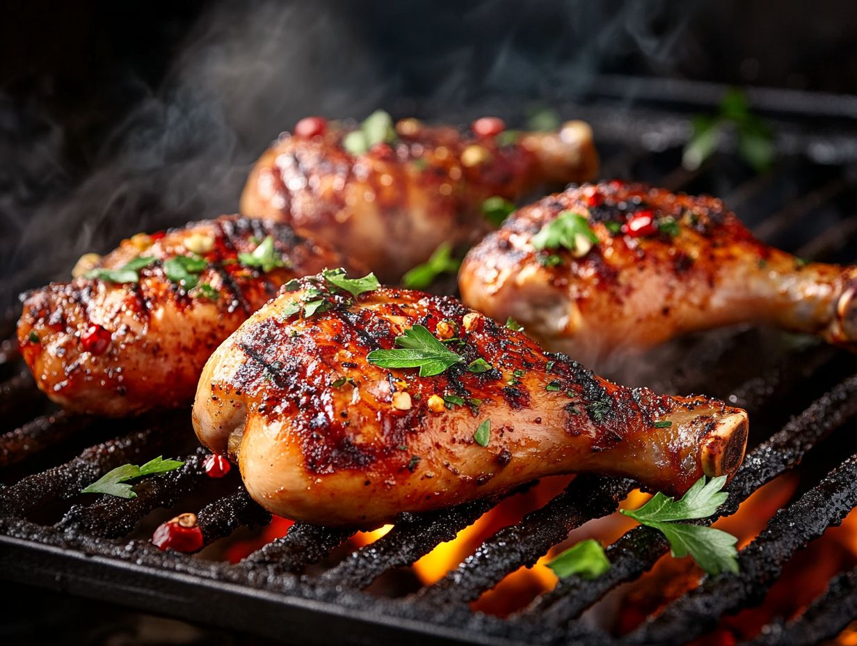 An image representing frequently asked questions about grilling chicken.