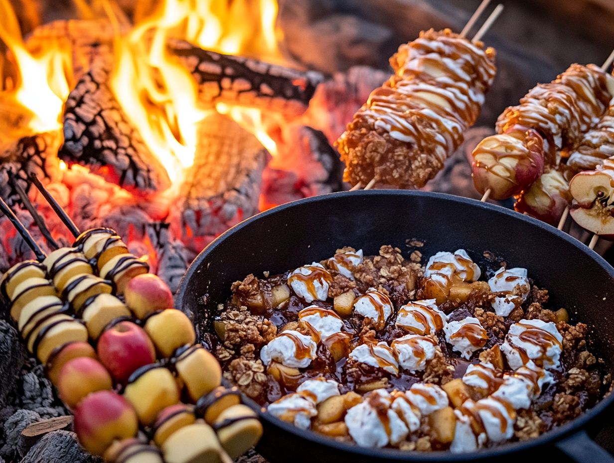 A delicious spread of fire pit dessert ideas