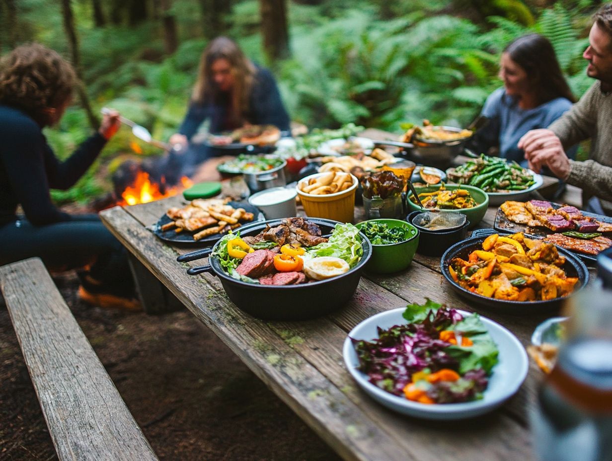 An infographic illustrating key takeaways for camping recipes