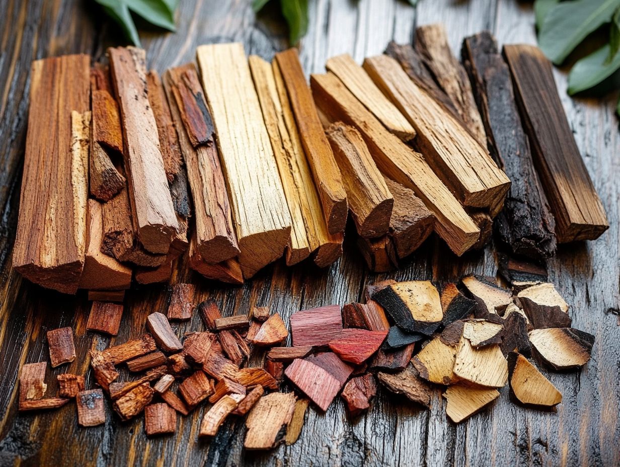 Image showcasing popular smoking woods and their flavors