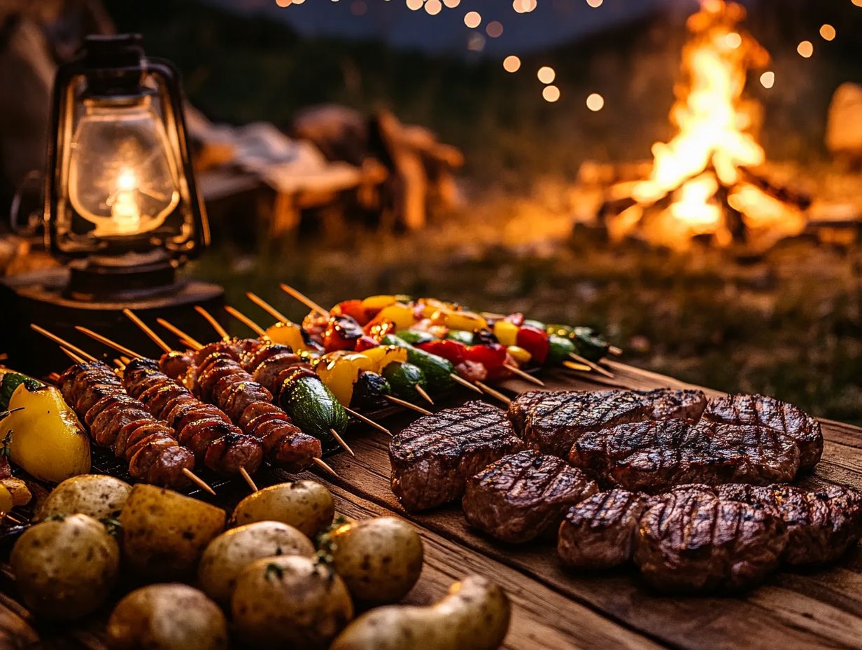 Delicious camping meals cooked over an open flame