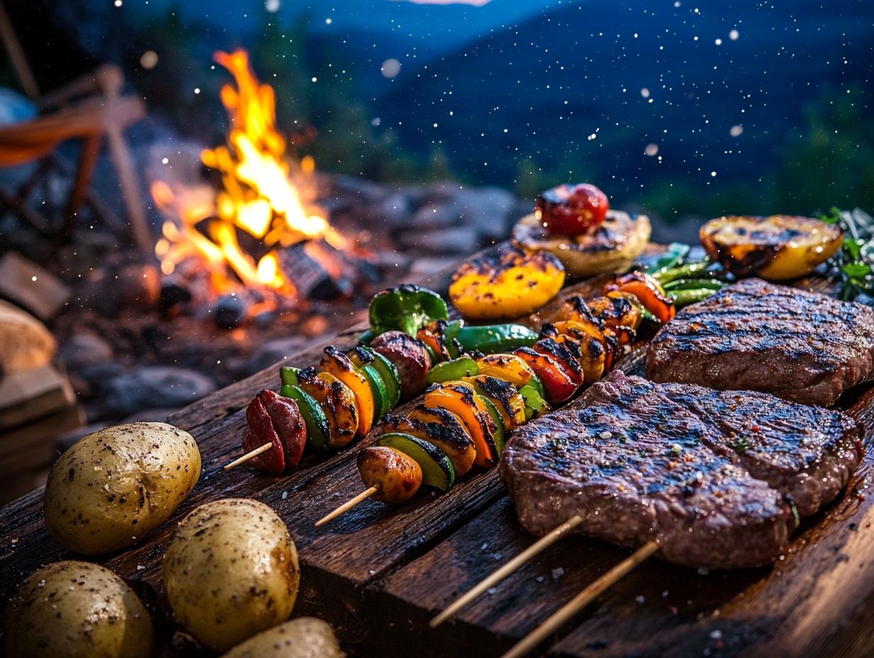 A visual guide to satisfying camping dinners for meat lovers