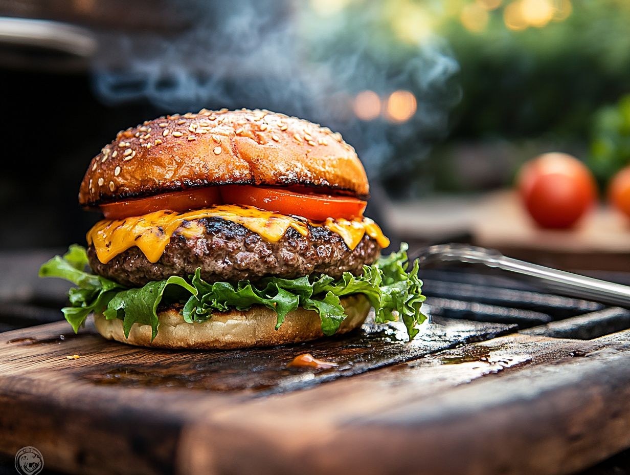 Juicy burgers on the grill showcasing key grilling secrets.