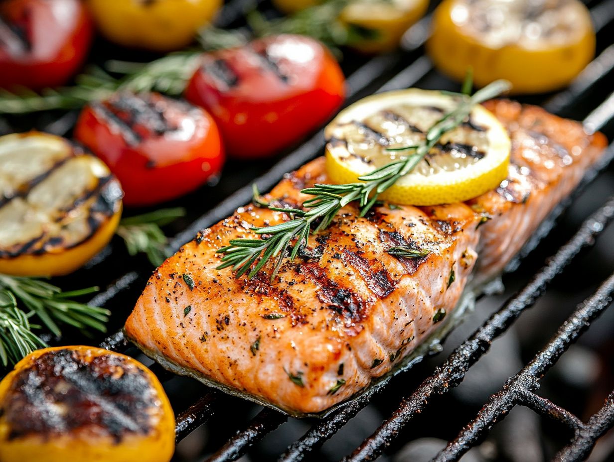 4. Grilled Salmon and Vegetable Skewers