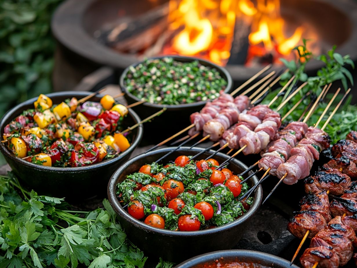 Image illustrating the benefits of using marinades in fire pit cooking.