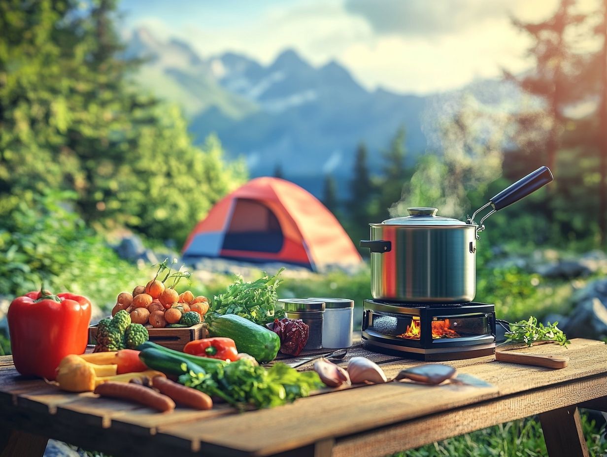 Image displaying key takeaways for easy camping meal prep.