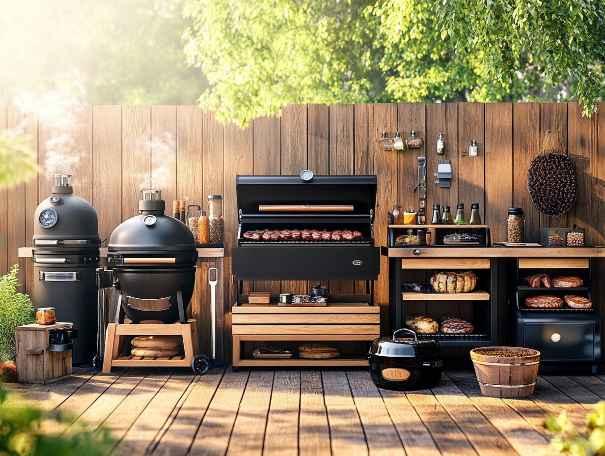 An array of tips for using a smoker displayed visually