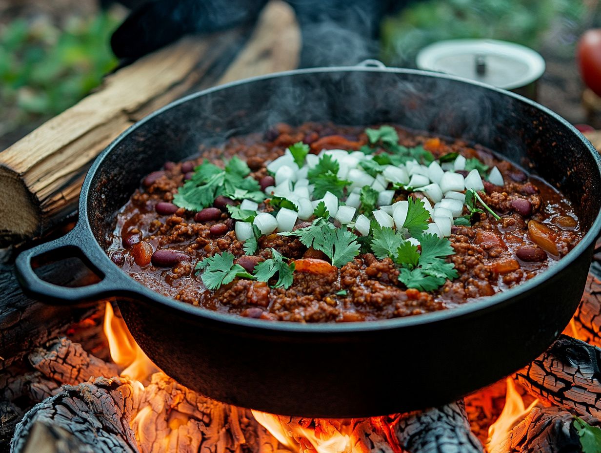 Serving and Enjoying Campfire Chili