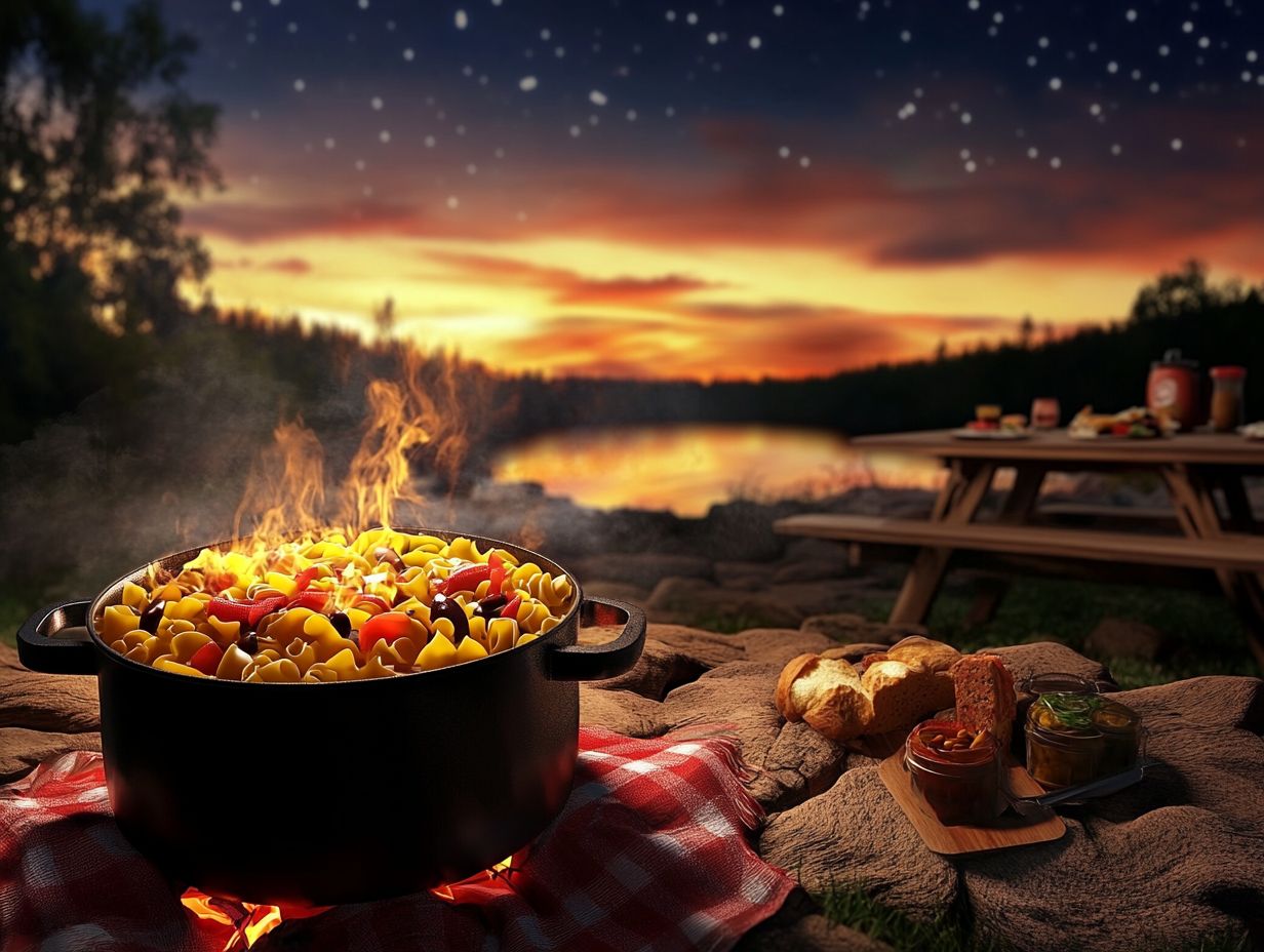 Image illustrating common pasta questions for campfire cooking.