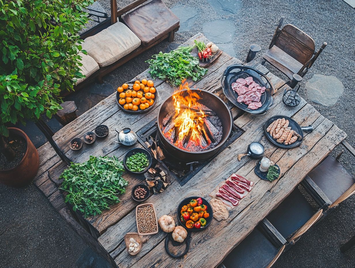 Visual summary of fire pit cooking key takeaways.