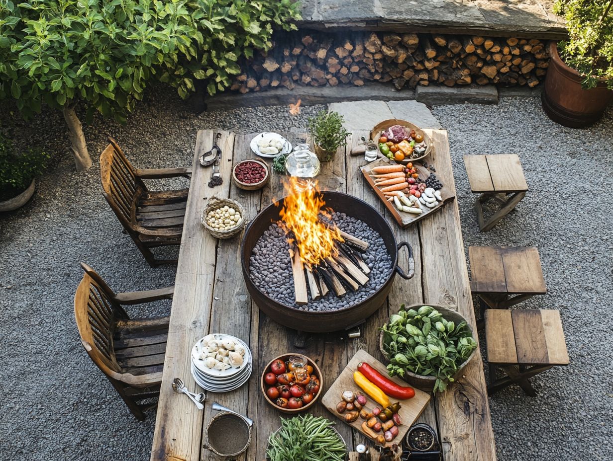 A visual guide to cooking methods over a fire pit