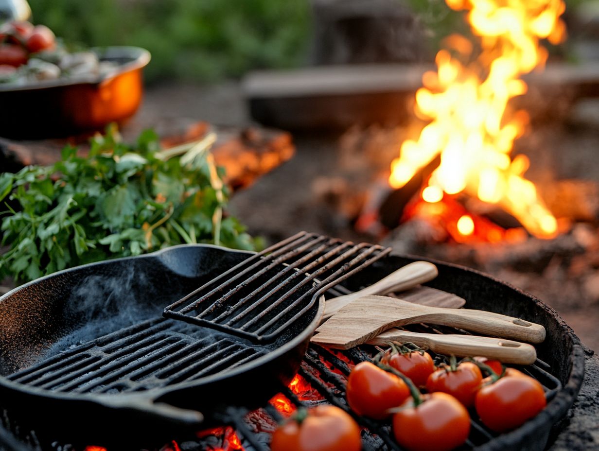 Cast Iron Skillet and Dutch Oven for Camp Cooking