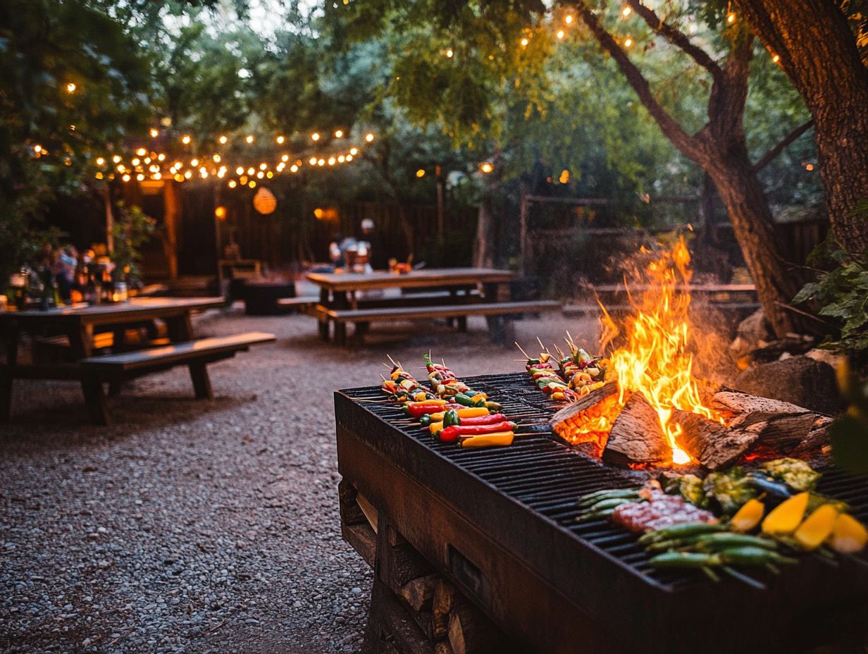 Illustration of tips for cooking with a fire pit for special diets