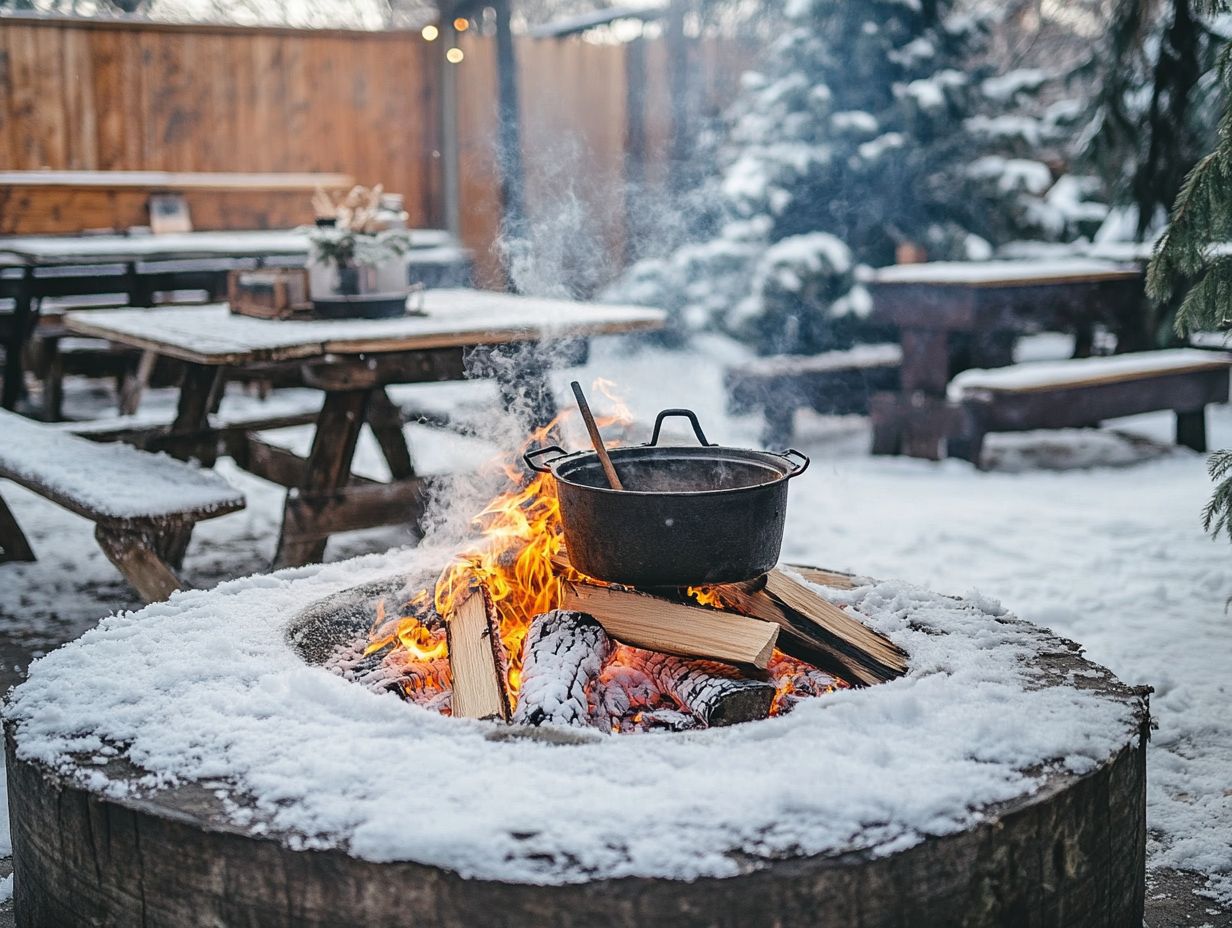 Preparing for a Winter Cookout with a Fire Pit