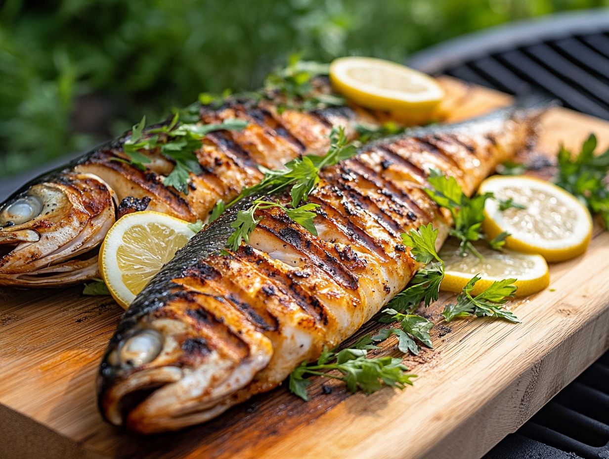 Marinated fish ready for grilling