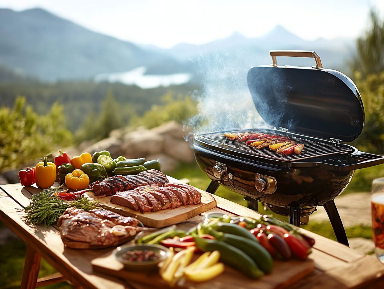 A variety of grilling tools and supplies