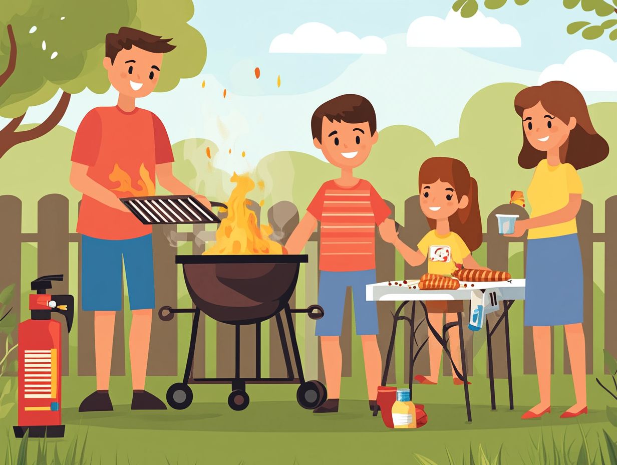 How can I prevent burns while grilling?