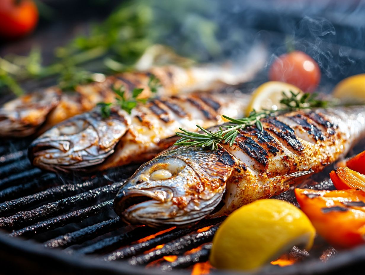 Visual guide on key grilling tips for seafood