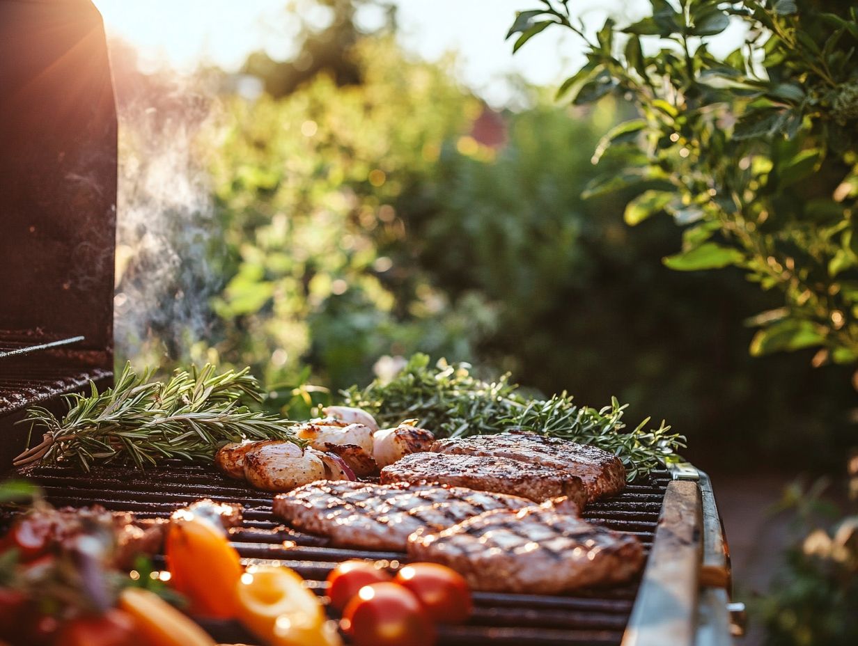 A vibrant assortment of herbs for grilling