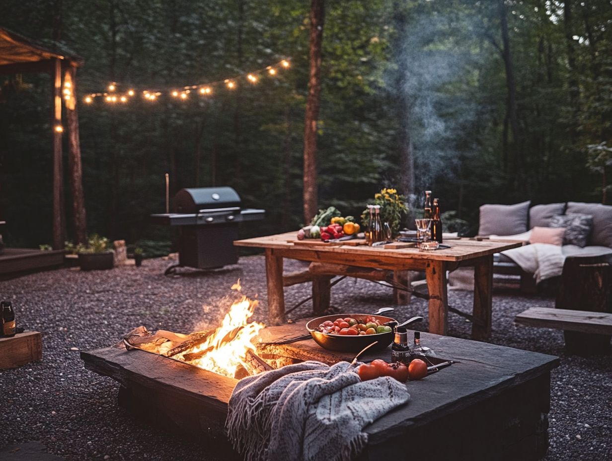 Image illustrating cozy fire pit cooking space