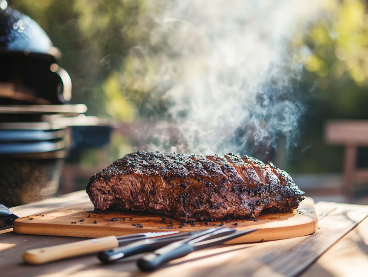 A perfectly grilled brisket ready to impress at your BBQ gathering.