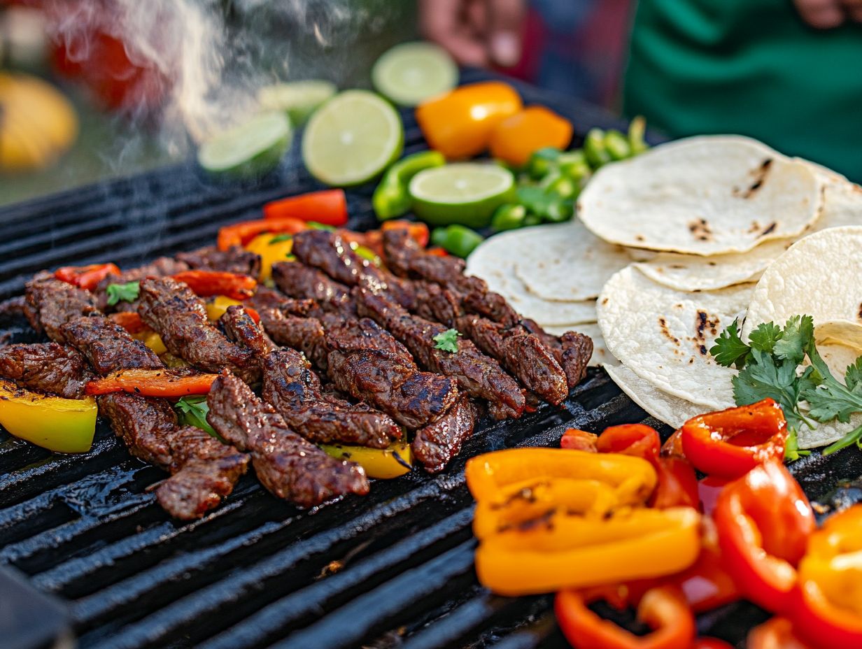 Delicious grilled fajitas served on a platter.