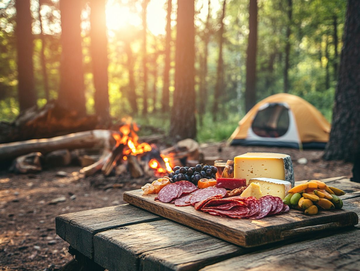 Choosing ingredients for a camping charcuterie board