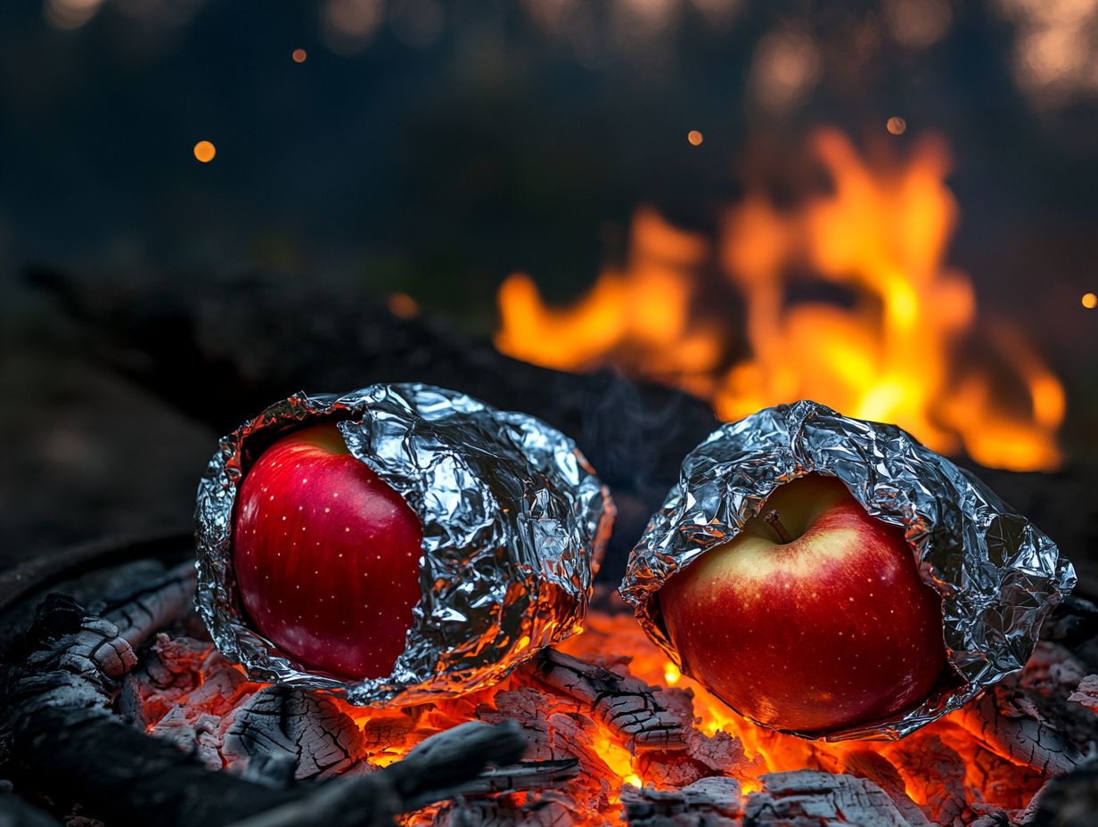 A person preparing Campfire Baked Apples