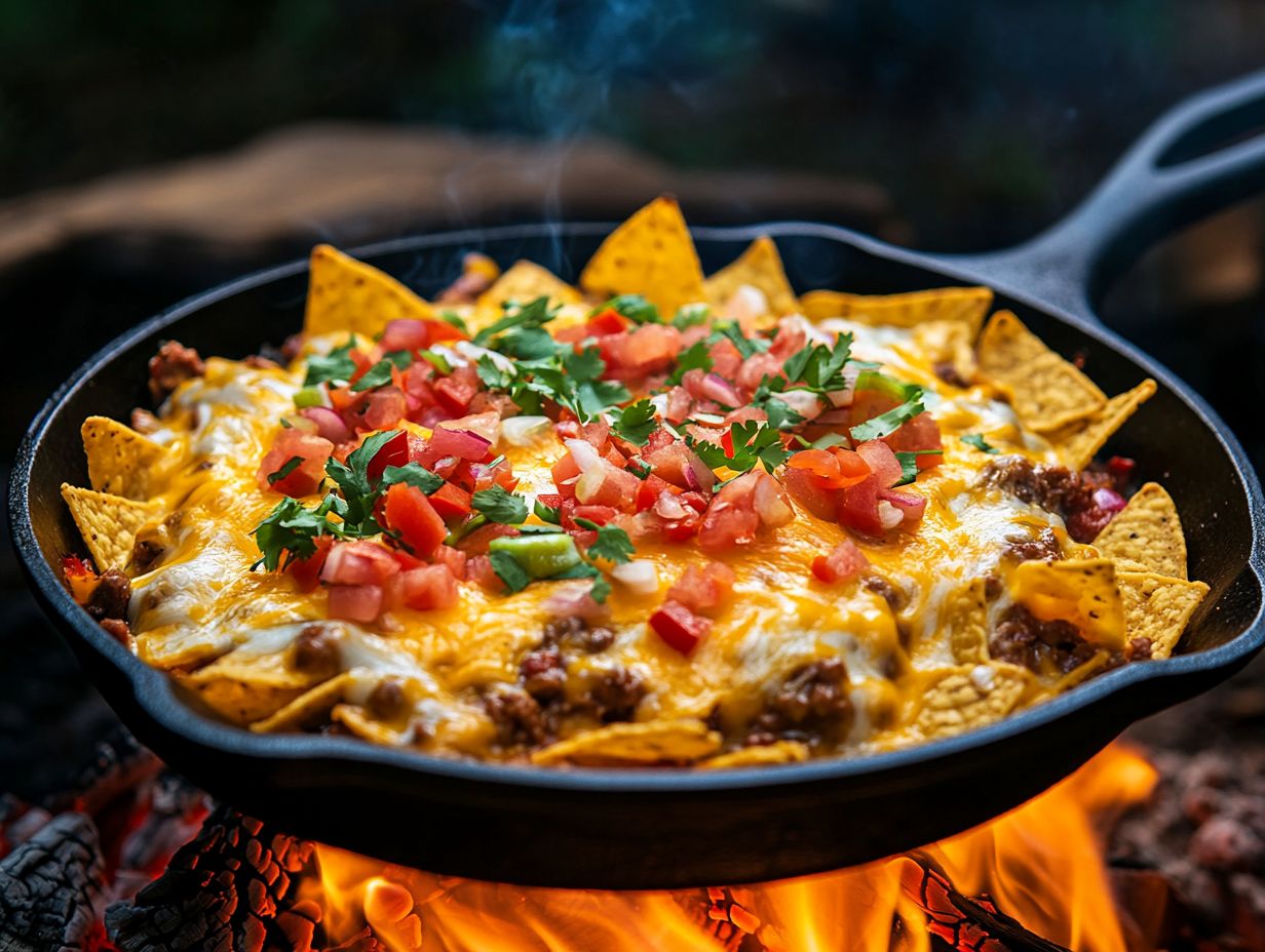 Visual guide for making campfire nachos