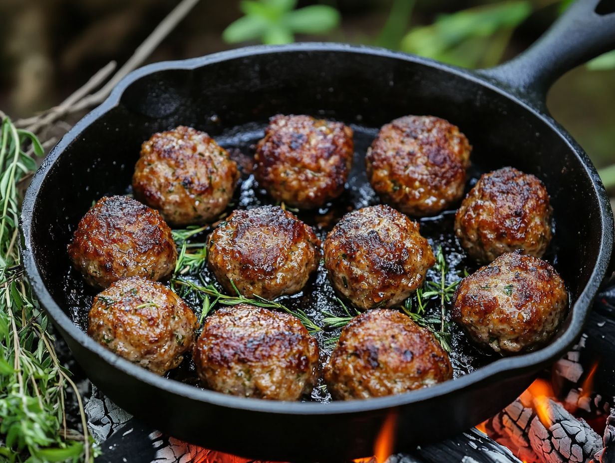 Meal prep for camping meatballs