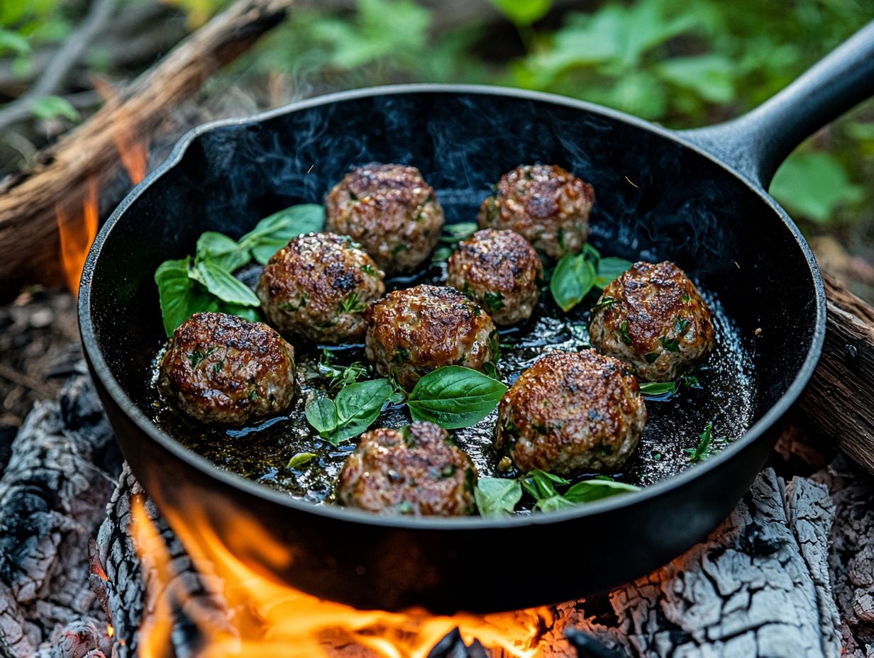 Delicious meatballs served with crusty bread