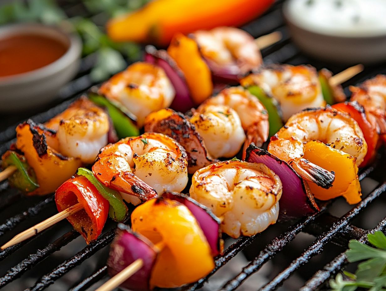 How do I choose the right type of shrimp for grilled skewers?