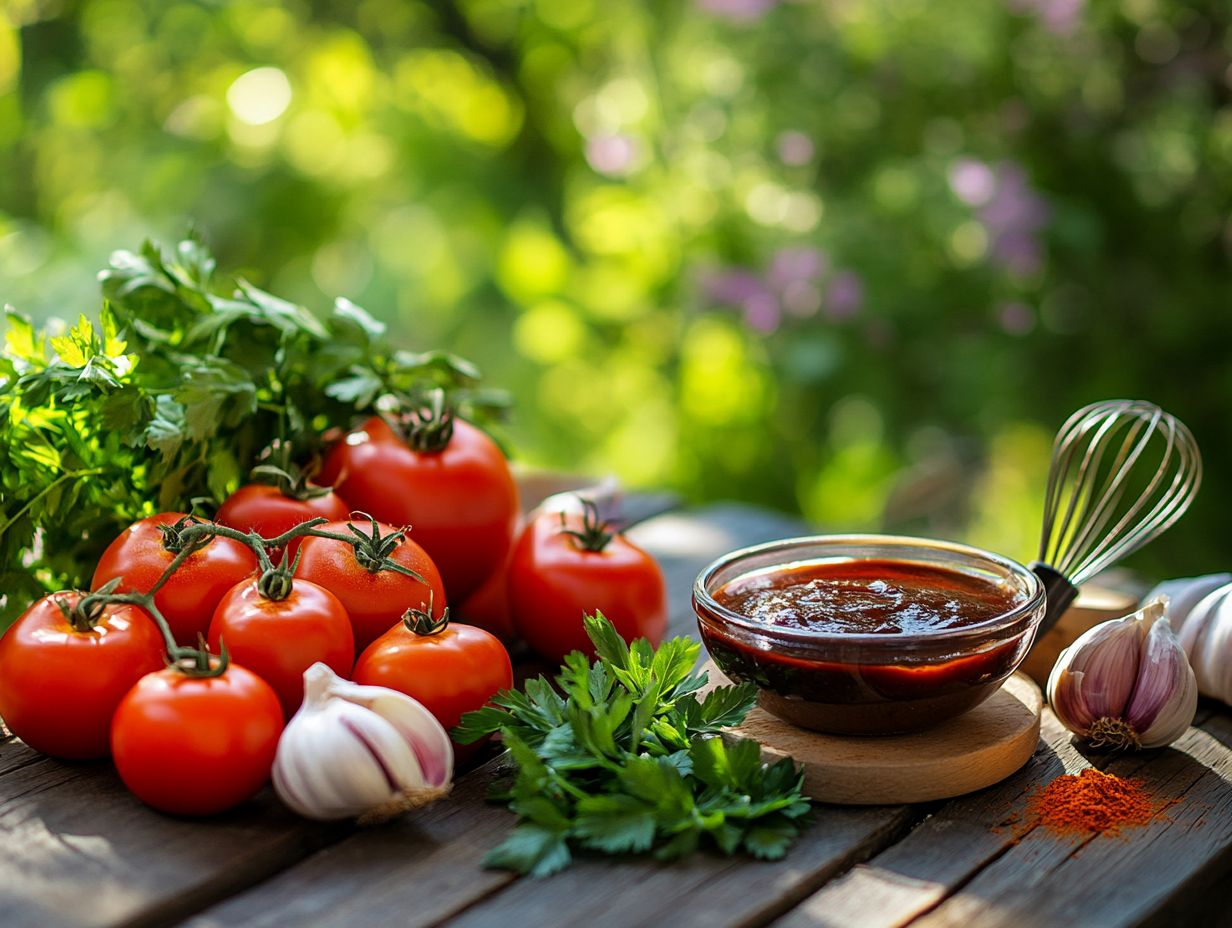 Delicious homemade BBQ sauce preparation