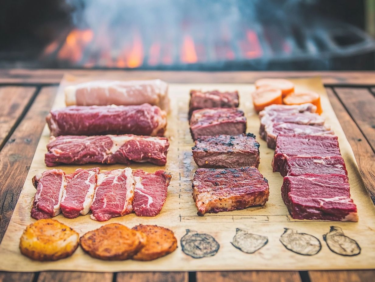 A beautifully plated dish showcasing vegetables and fruits with a smoky flavor, perfect for plant-based BBQ.