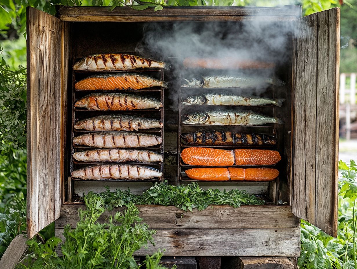 Smoked fish preparation tips including temperature and timing