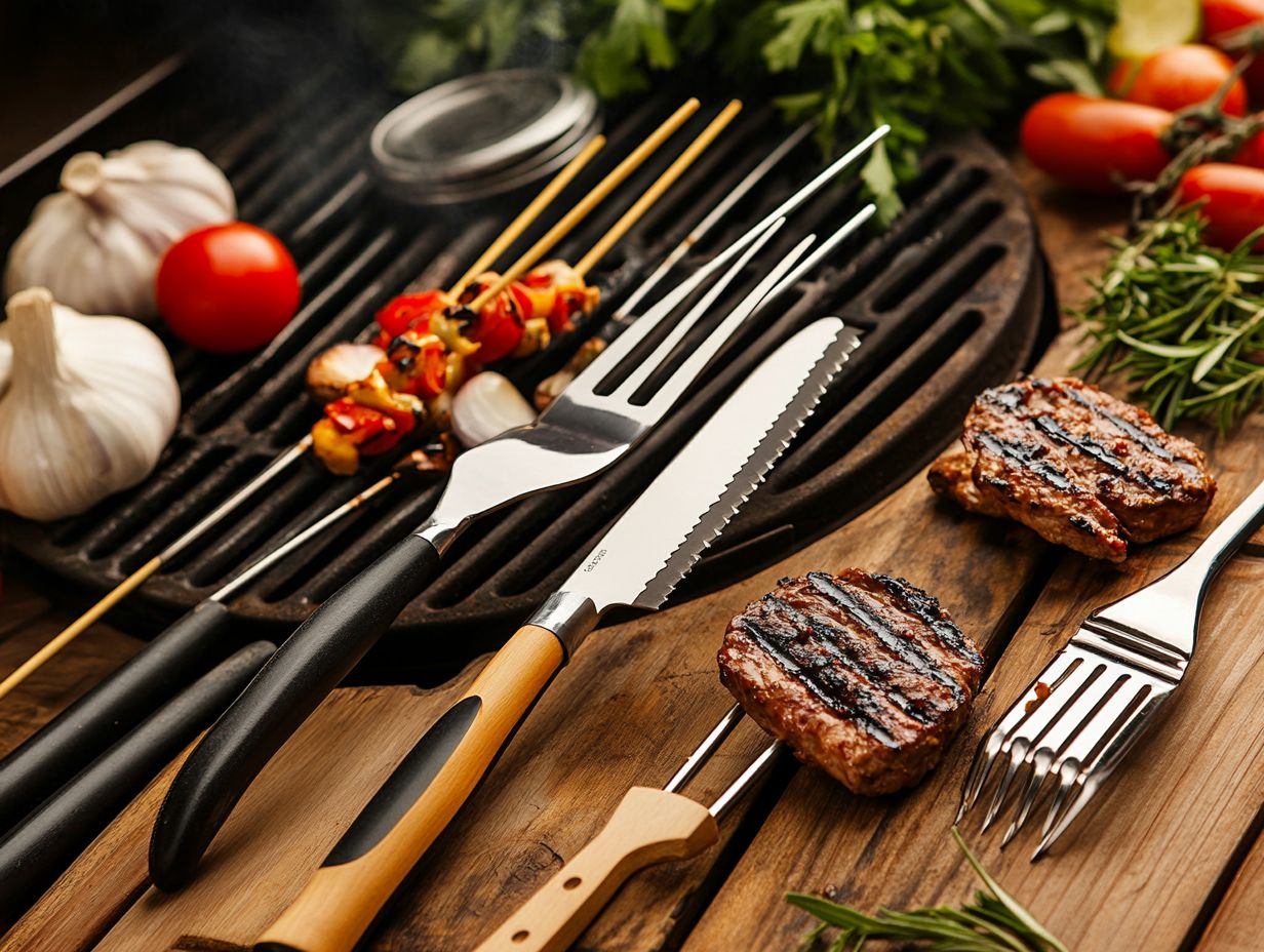 Various types of grilling tools for BBQ enthusiasts