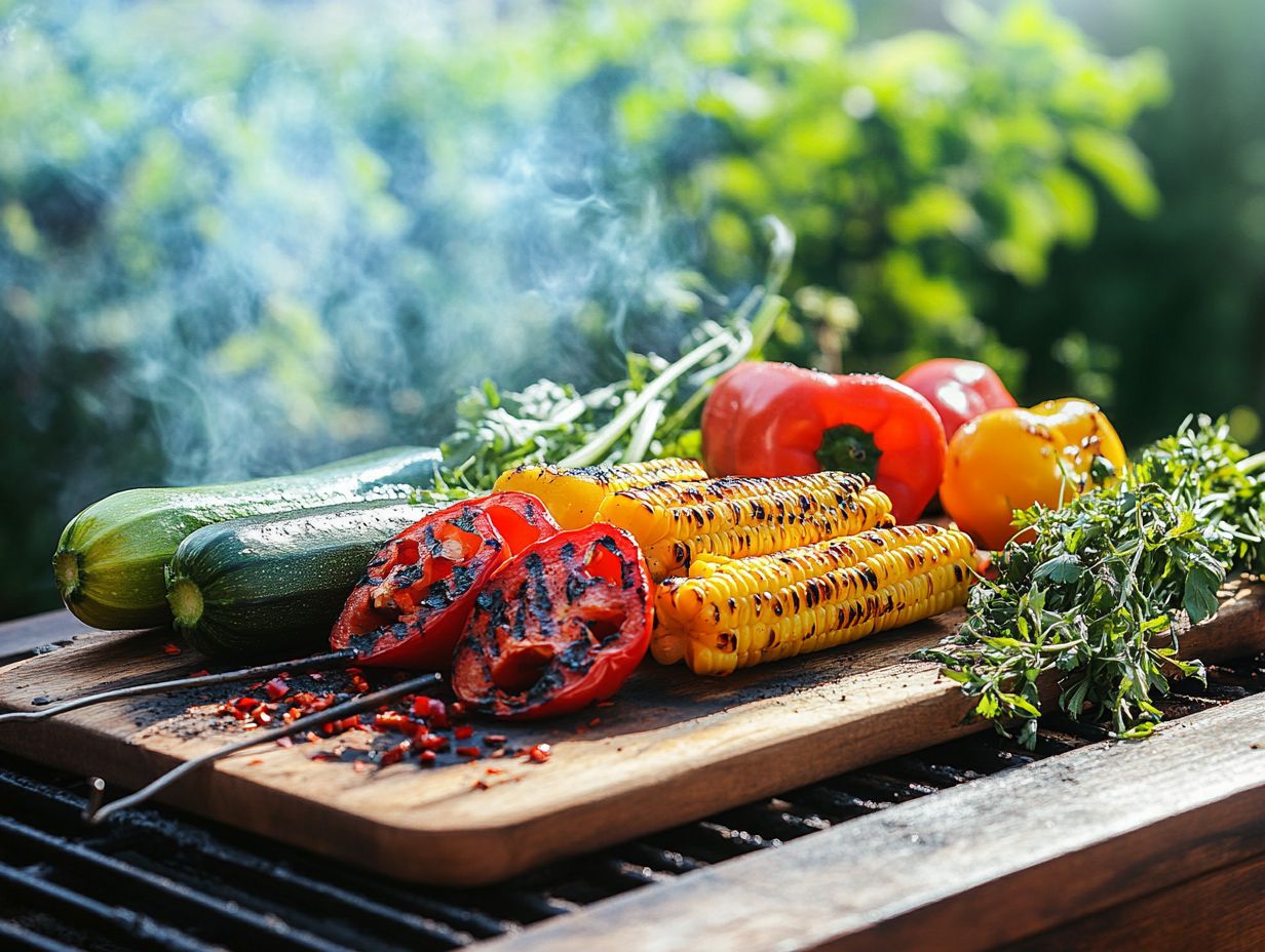 A colorful assortment of grilled vegetables