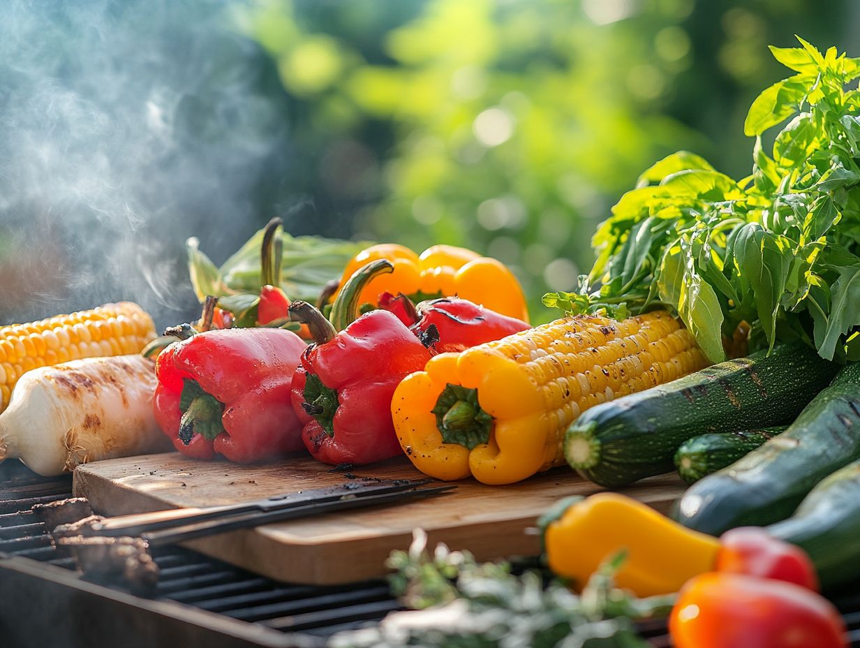 Different vegetables being grilled, showcasing various grilling techniques