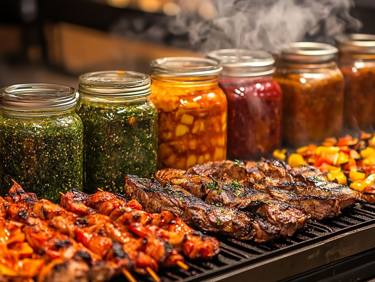 Image of various marinades used in grilling meats