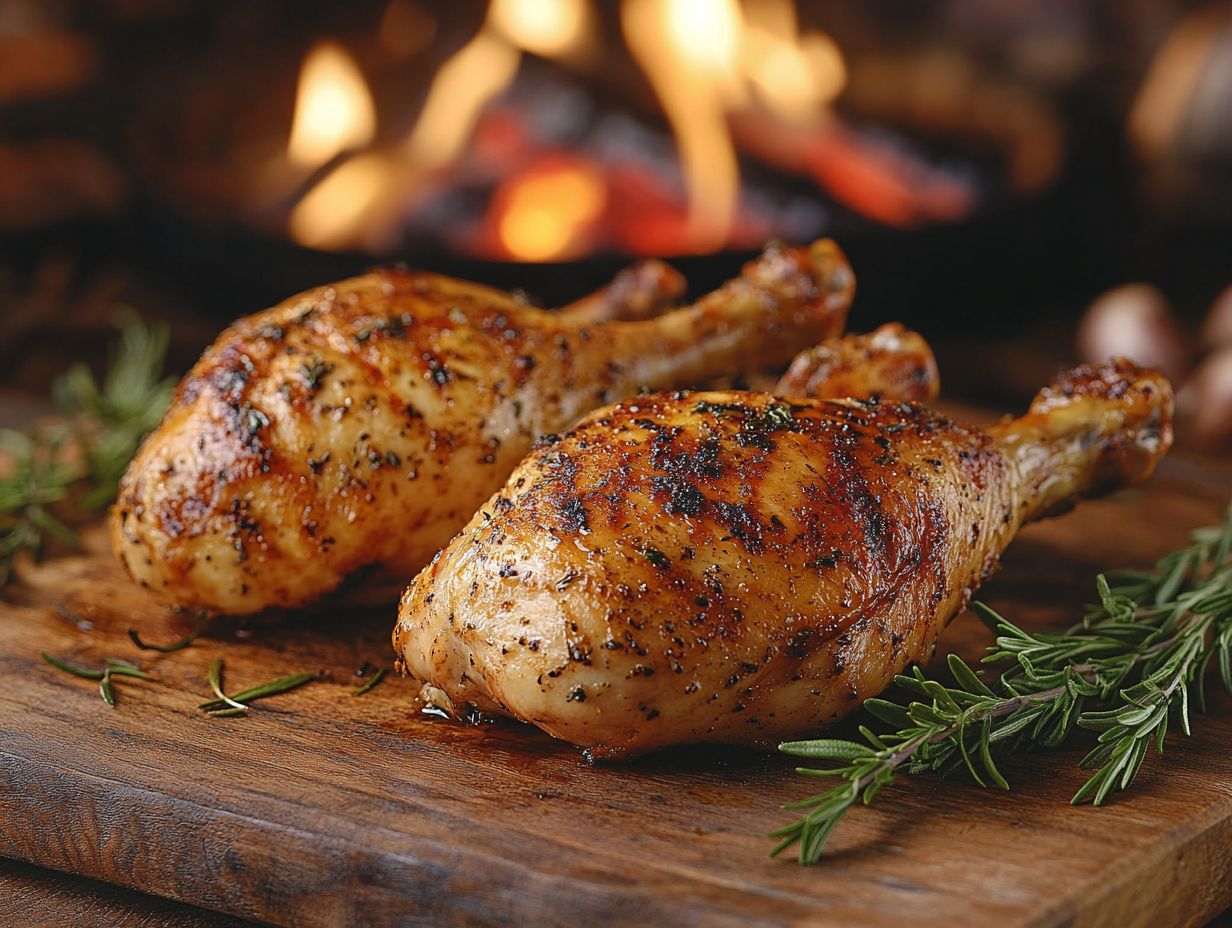 Fire safety measures while cooking chicken on a fire pit